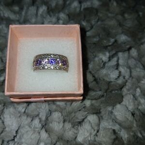 Elegant Purple and Silver Women's Ring